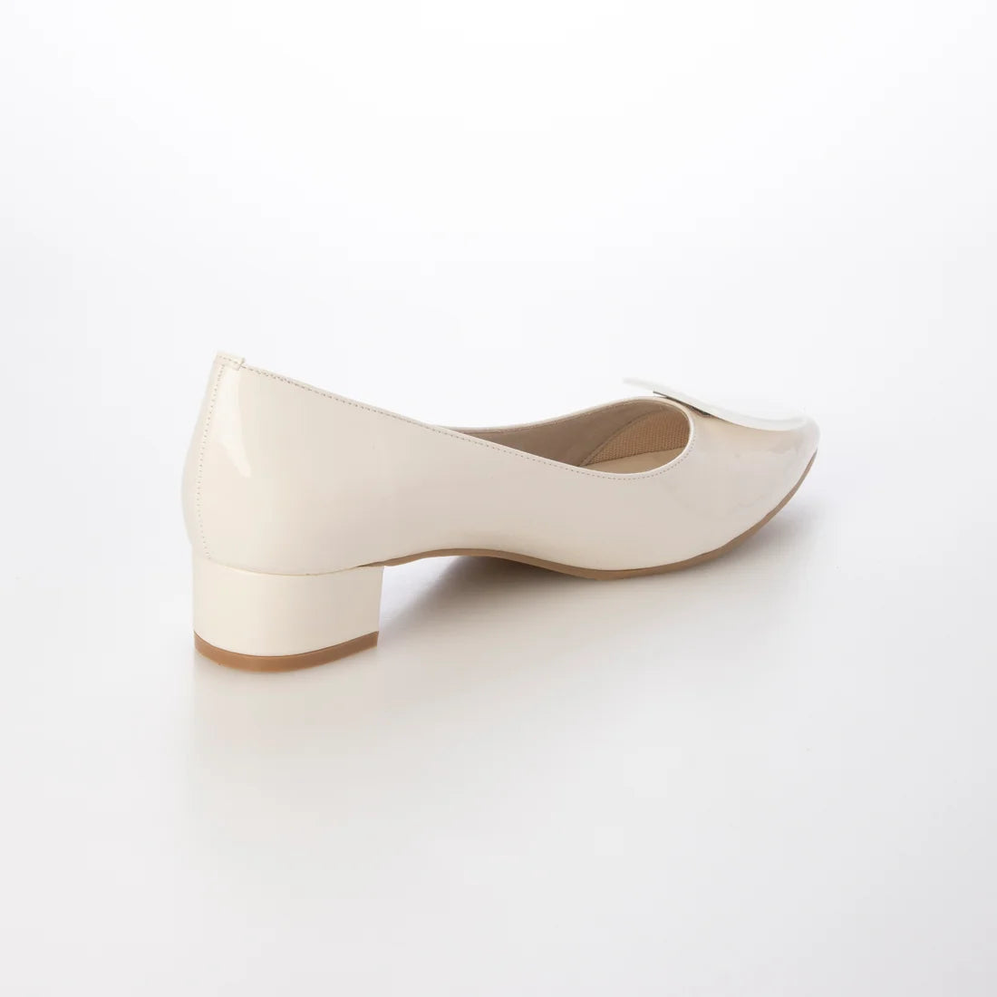 日本製 Launa Lea 3.5cm 透明方扣環尖頭高跟鞋 (0590) (白色 E / White E)
