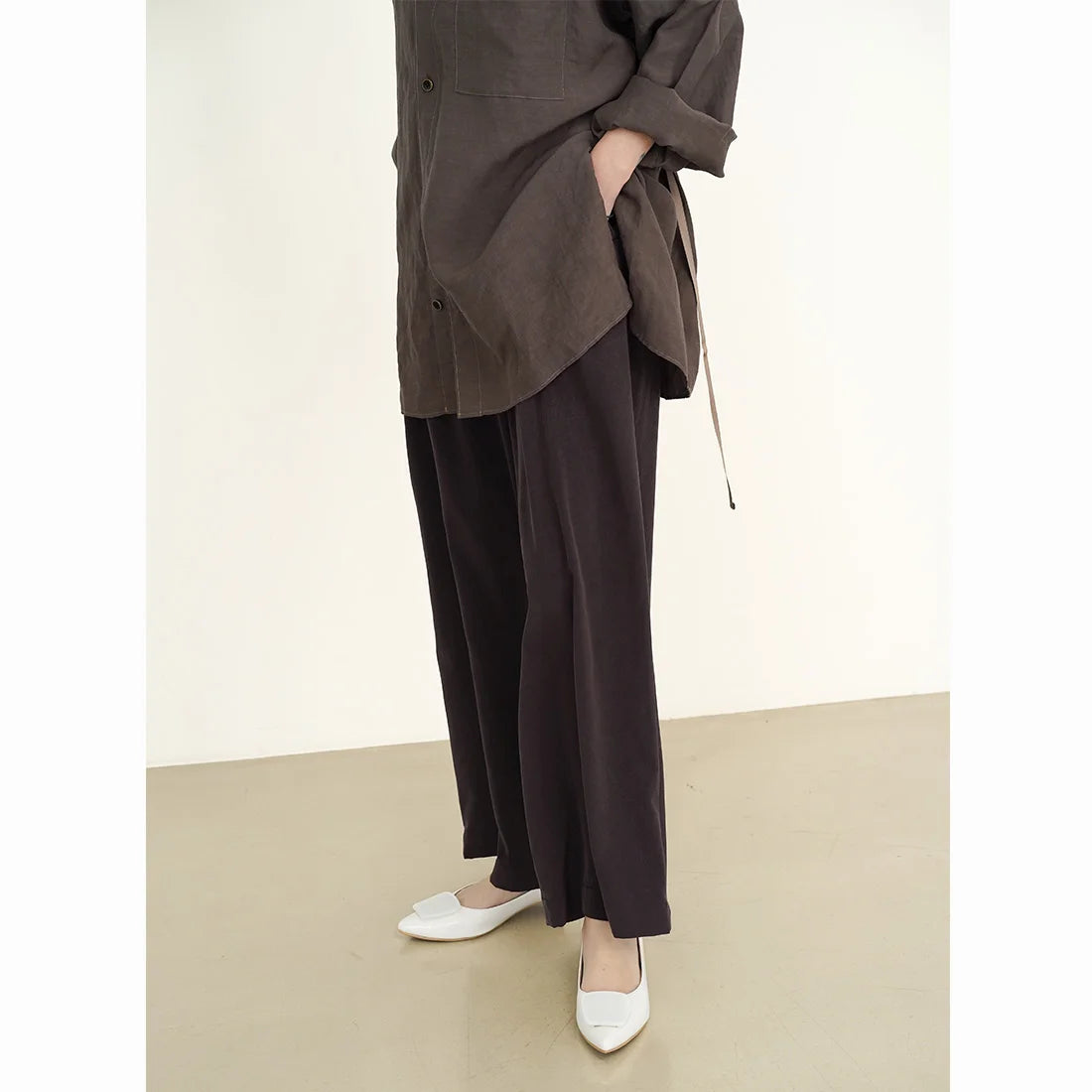 日本製 Launa Lea 3.5cm 透明方扣環尖頭高跟鞋 (0590) (白色 E / White E)