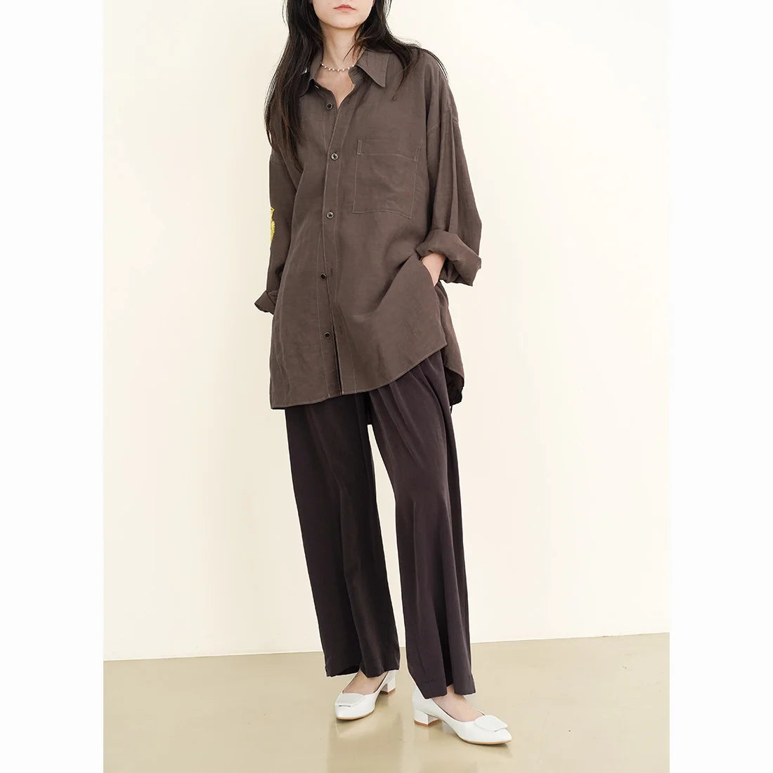 日本製 Launa Lea 3.5cm 透明方扣環尖頭高跟鞋 (0590) (白色 E / White E)