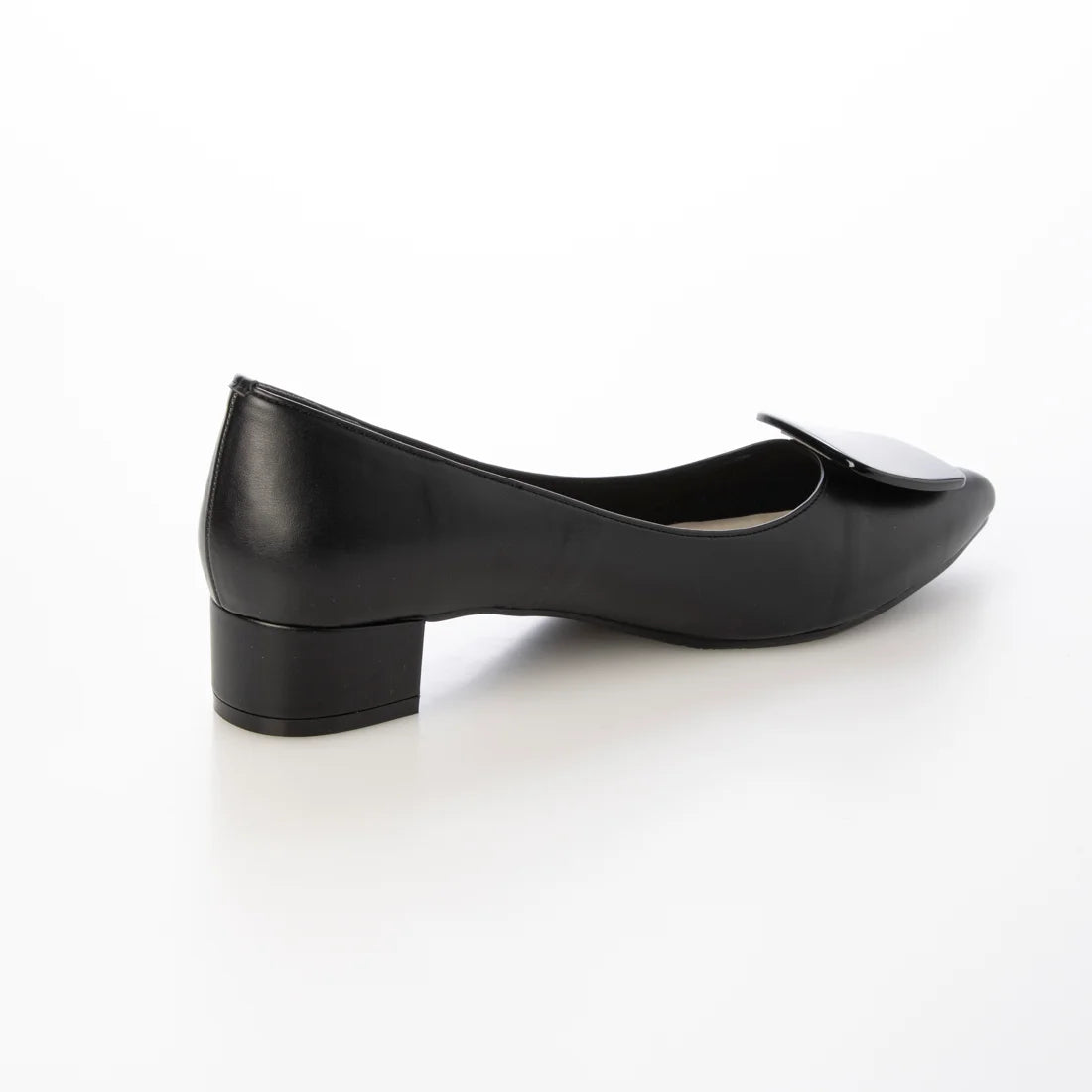 日本製 Launa Lea 3.5cm 透明方扣環尖頭高跟鞋 (0590) (黑色 / Black)