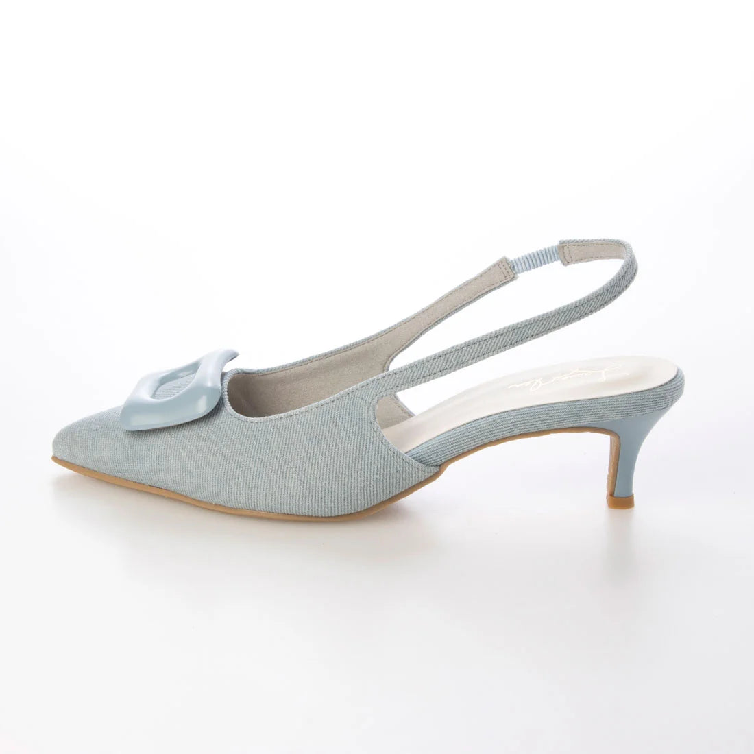 日本製 Launa Lea 5cm 尖頭方扣露跟高跟鞋 (0591) (藍色 Z / Blue Z)
