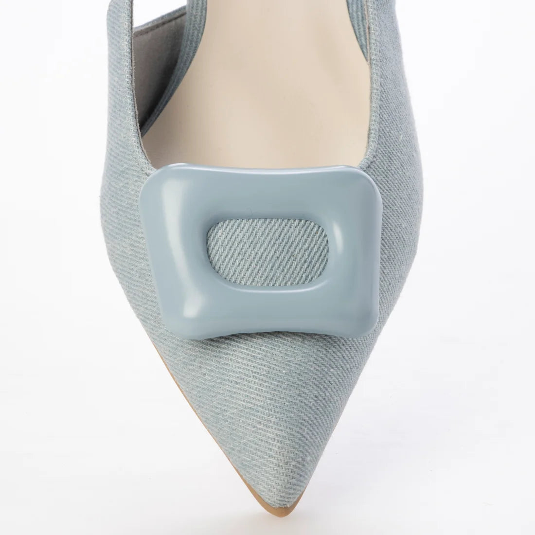 日本製 Launa Lea 5cm 尖頭方扣露跟高跟鞋 (0591) (藍色 Z / Blue Z)