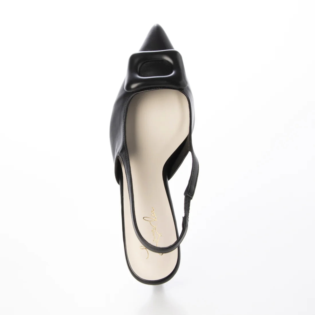 日本製 Launa Lea 5cm 尖頭方扣露跟高跟鞋 (591) (黑色 / Black)