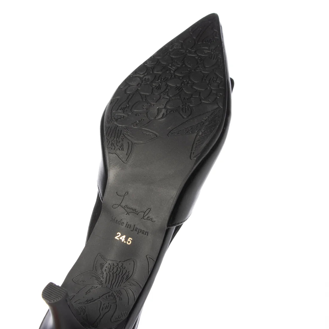 日本製 Launa Lea 5cm 尖頭方扣露跟高跟鞋 (591) (黑色 / Black)