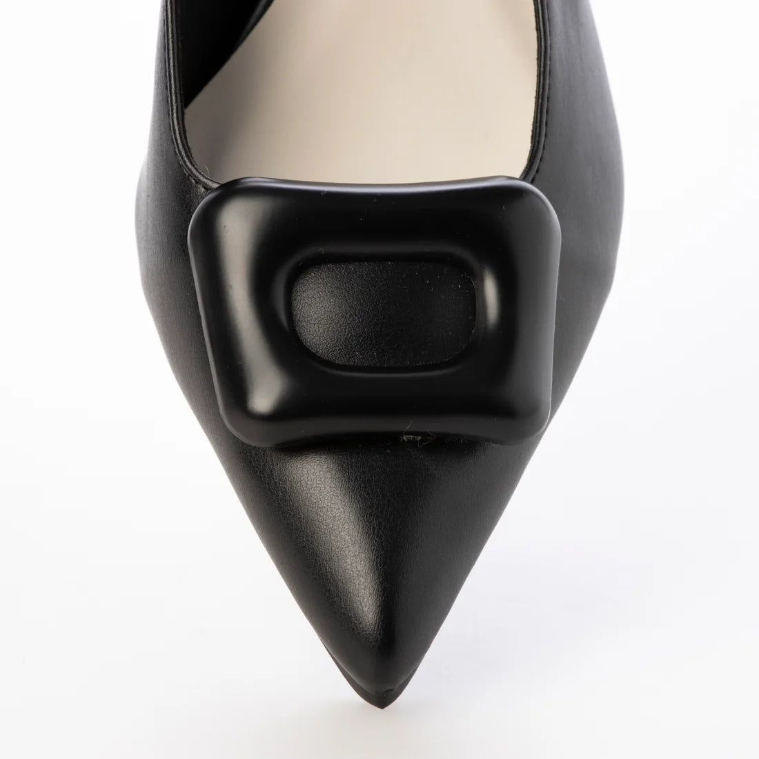 日本製 Launa Lea 5cm 尖頭方扣露跟高跟鞋 (591) (黑色 / Black)