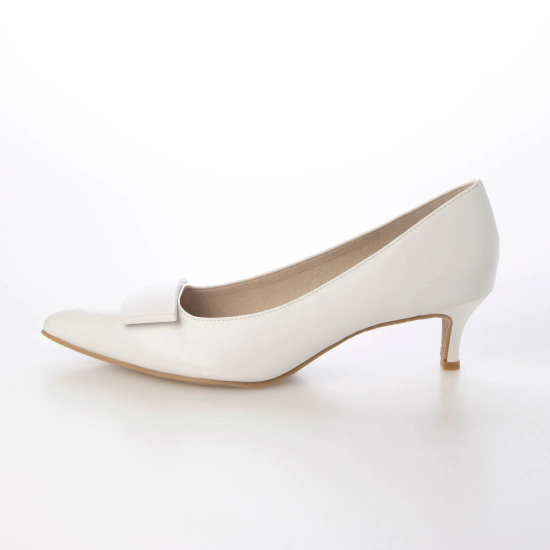日本製 Launa Lea 5cm方扣尖頭高跟鞋 (0573) (白色 / White)