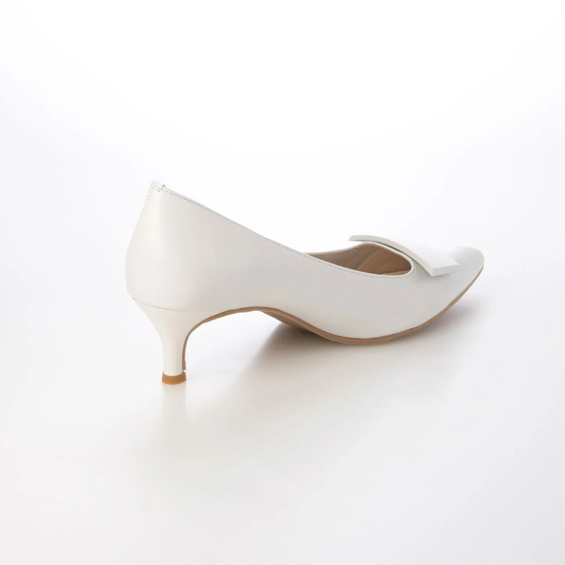 日本製 Launa Lea 5cm方扣尖頭高跟鞋 (0573) (白色 / White)