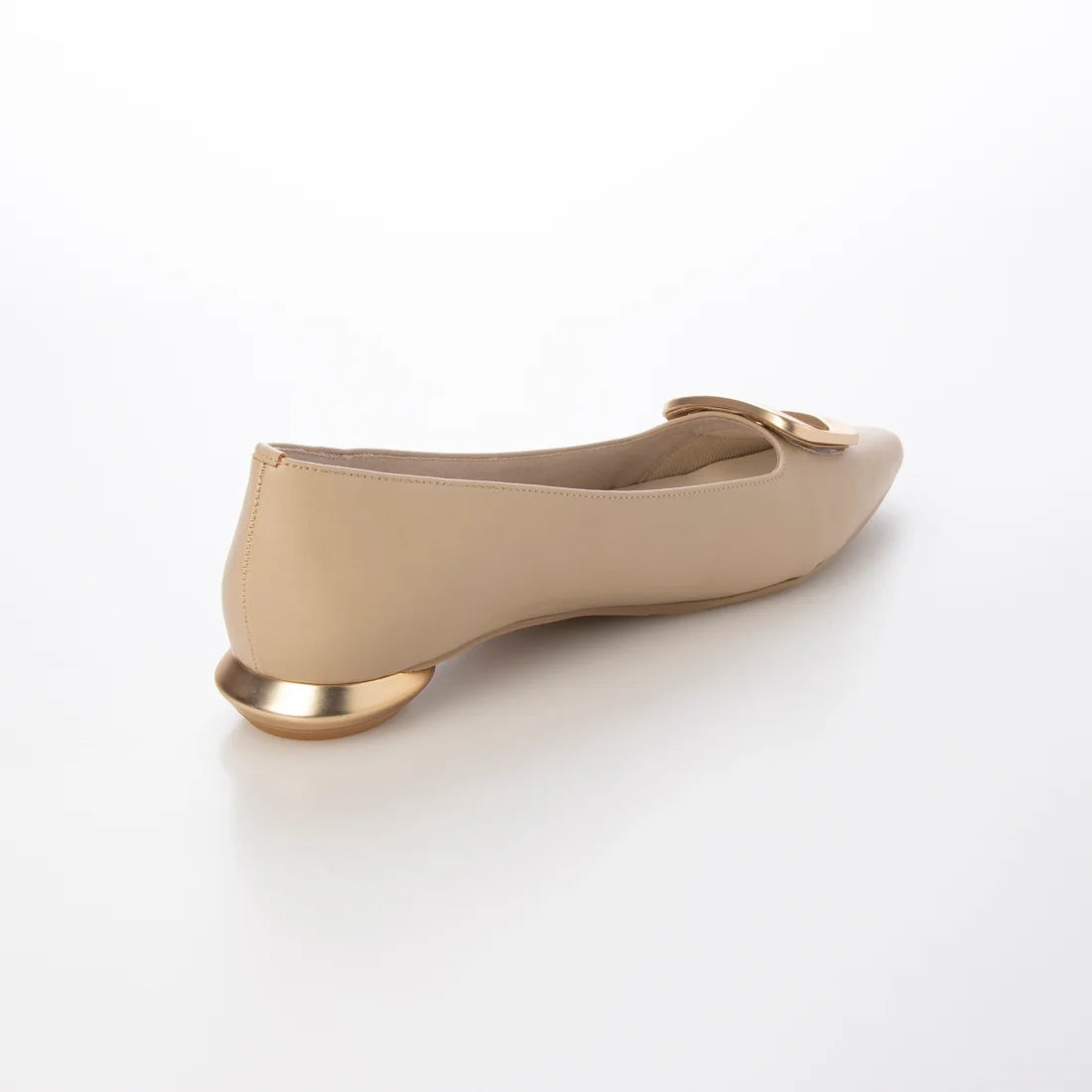 日本製 Launa Lea 方形扣環平底高跟鞋 (576) (L 米色 / L Beige)