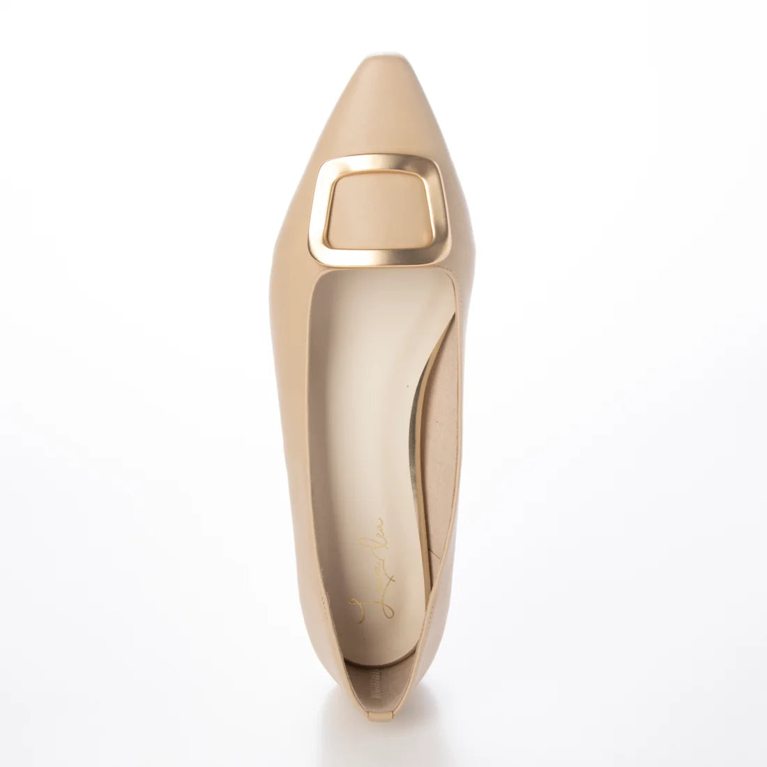 日本製 Launa Lea 方形扣環平底高跟鞋 (576) (L 米色 / L Beige)