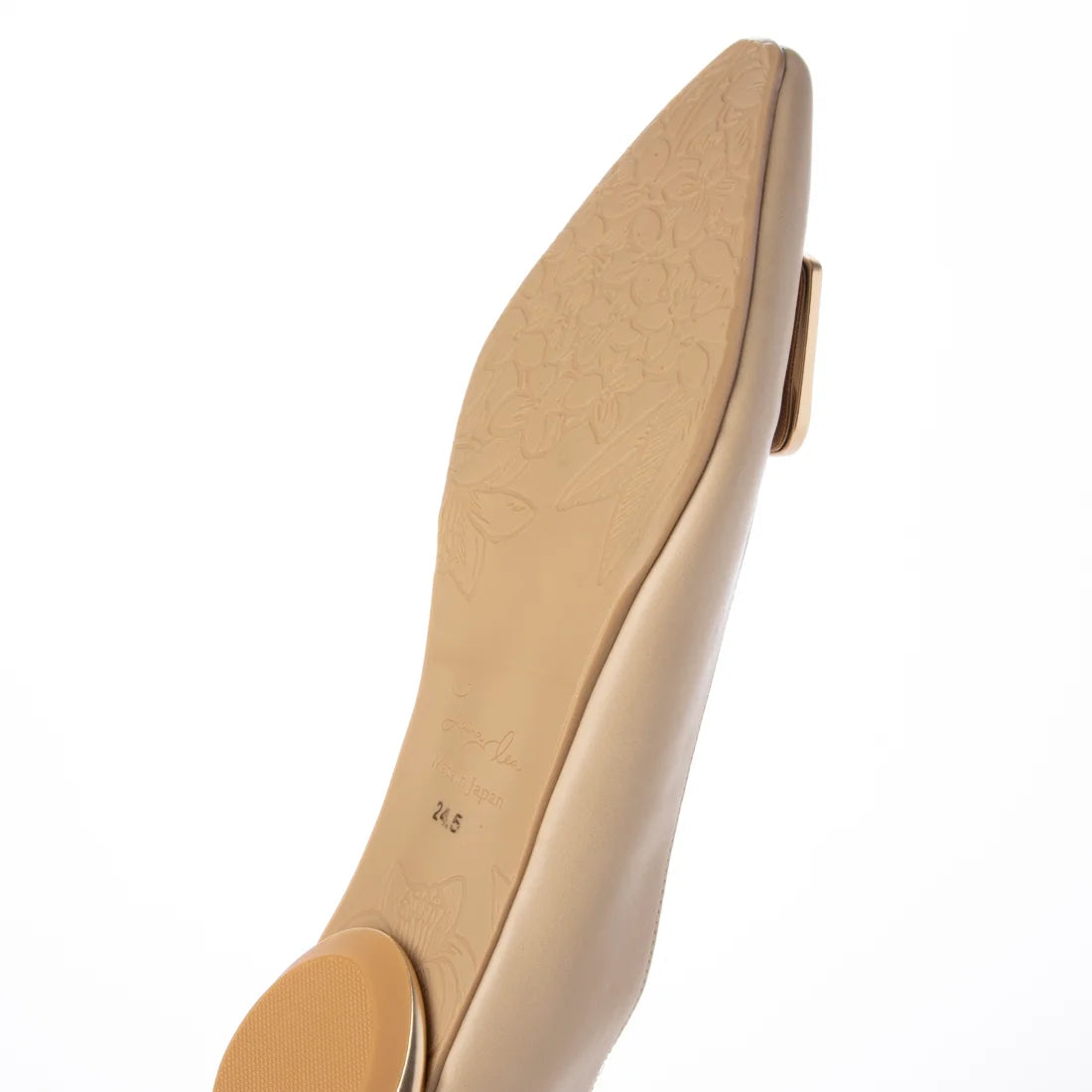 日本製 Launa Lea 方形扣環平底高跟鞋 (576) (L 米色 / L Beige)