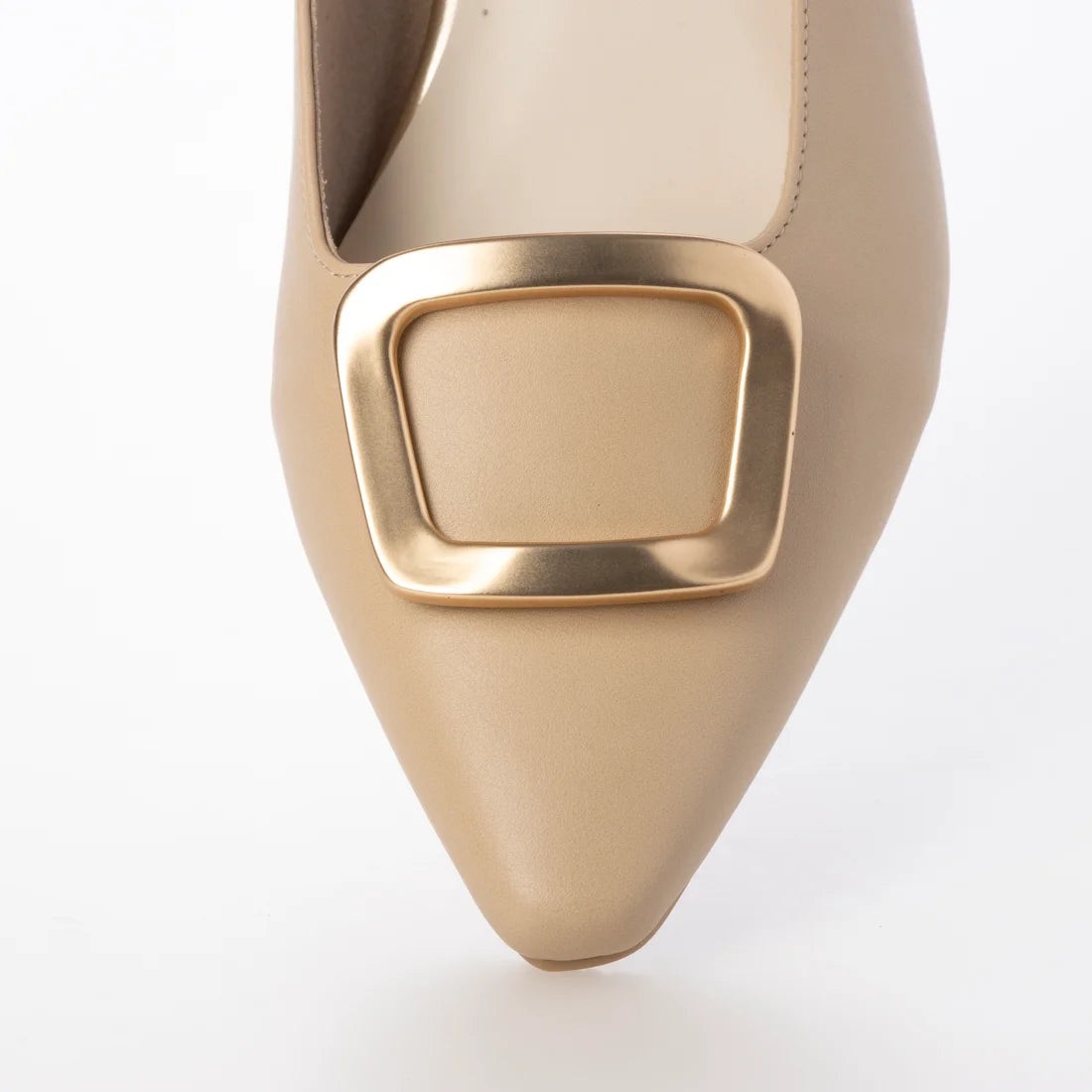 日本製 Launa Lea 方形扣環平底高跟鞋 (576) (L 米色 / L Beige)