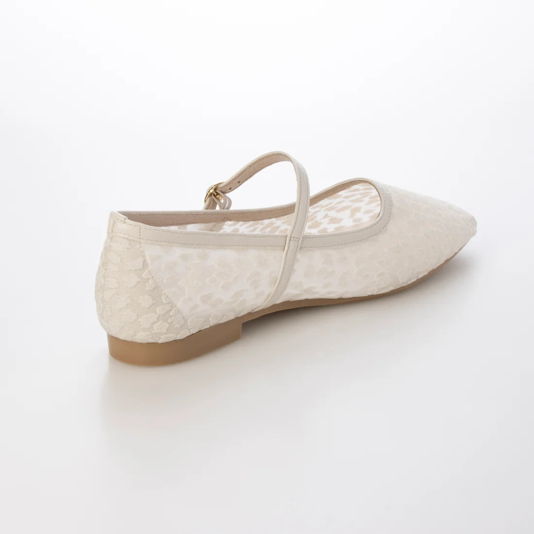 日本製 Launa Lea 薄紗瑪莉珍平底鞋 (597A) (白色 Z / White Z)