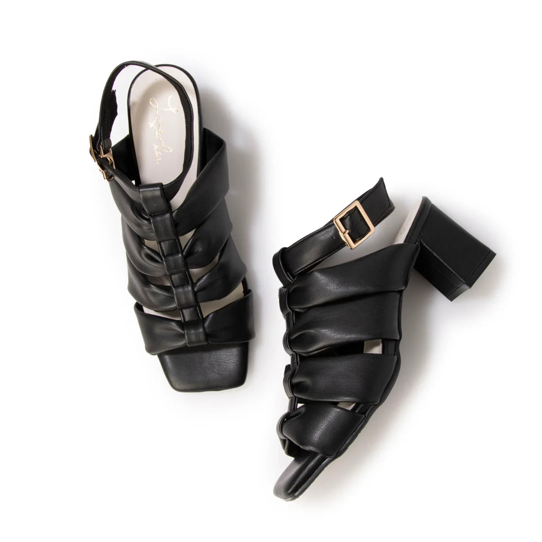日本製 Launa Lea 6cm緞帶風格角鬥士涼鞋 (0599) (黑色 / Black)