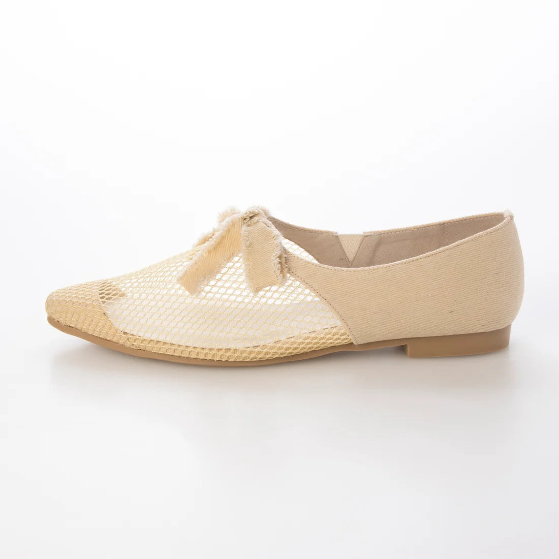 日本製 Launa Lea 網眼蝴蝶結平底鞋 (603) (米色Z / Beige Z)