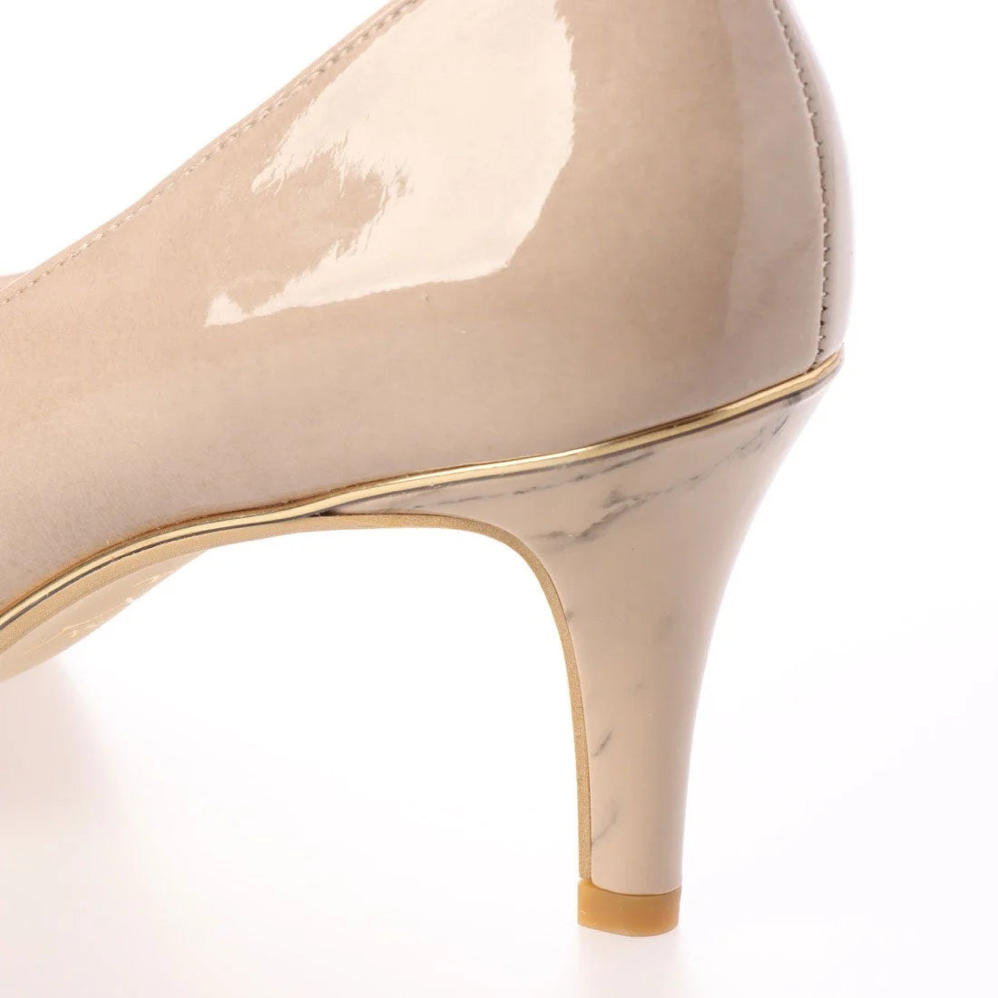 日本製 Launa Lea Rich 7cm Gold Line高跟鞋 (80001) (米灰色 E / Greige E)
