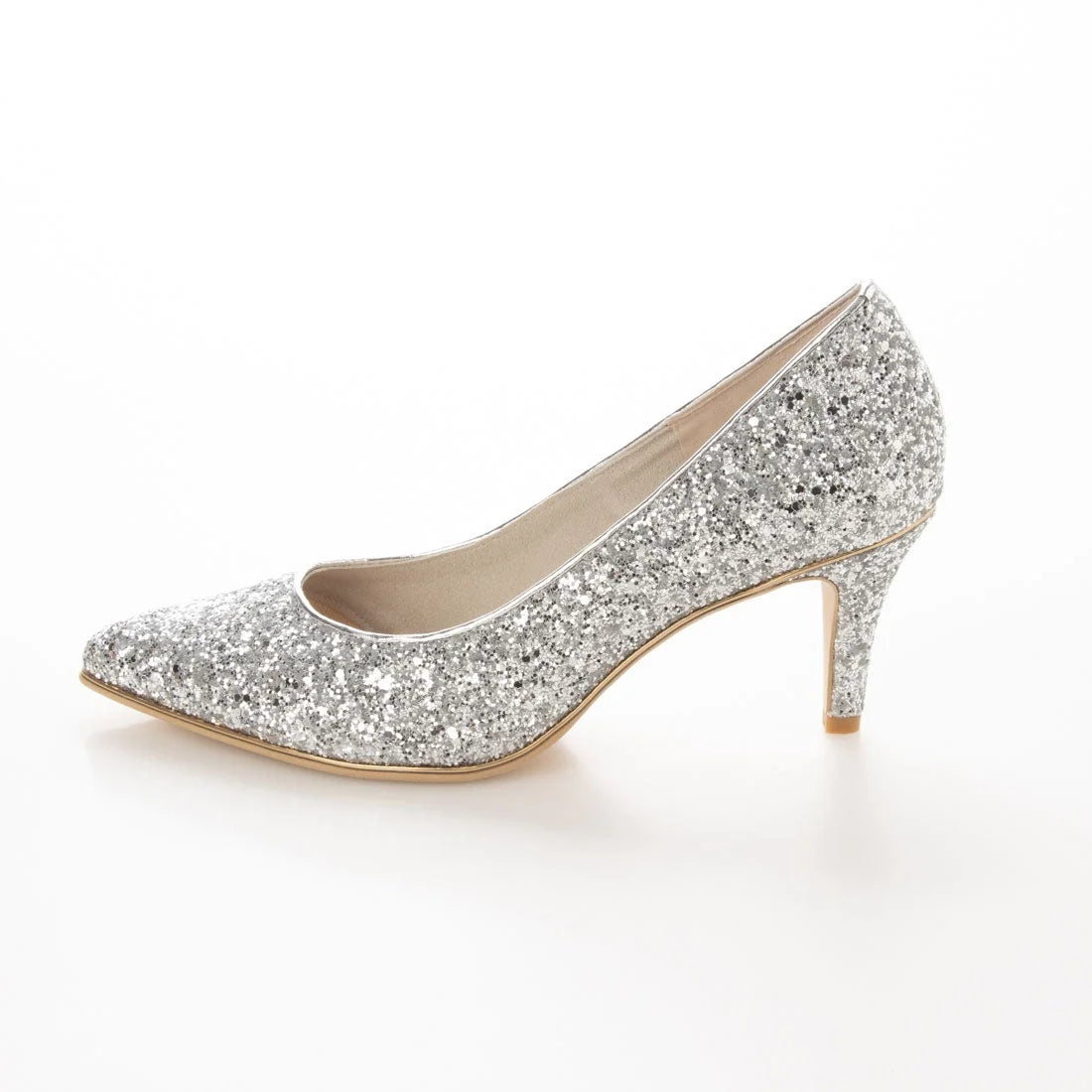 日本製 Launa Lea Rich 7cm Gold Line閃鑽高跟鞋 (80001A) (銀色 Z / Silver Z)