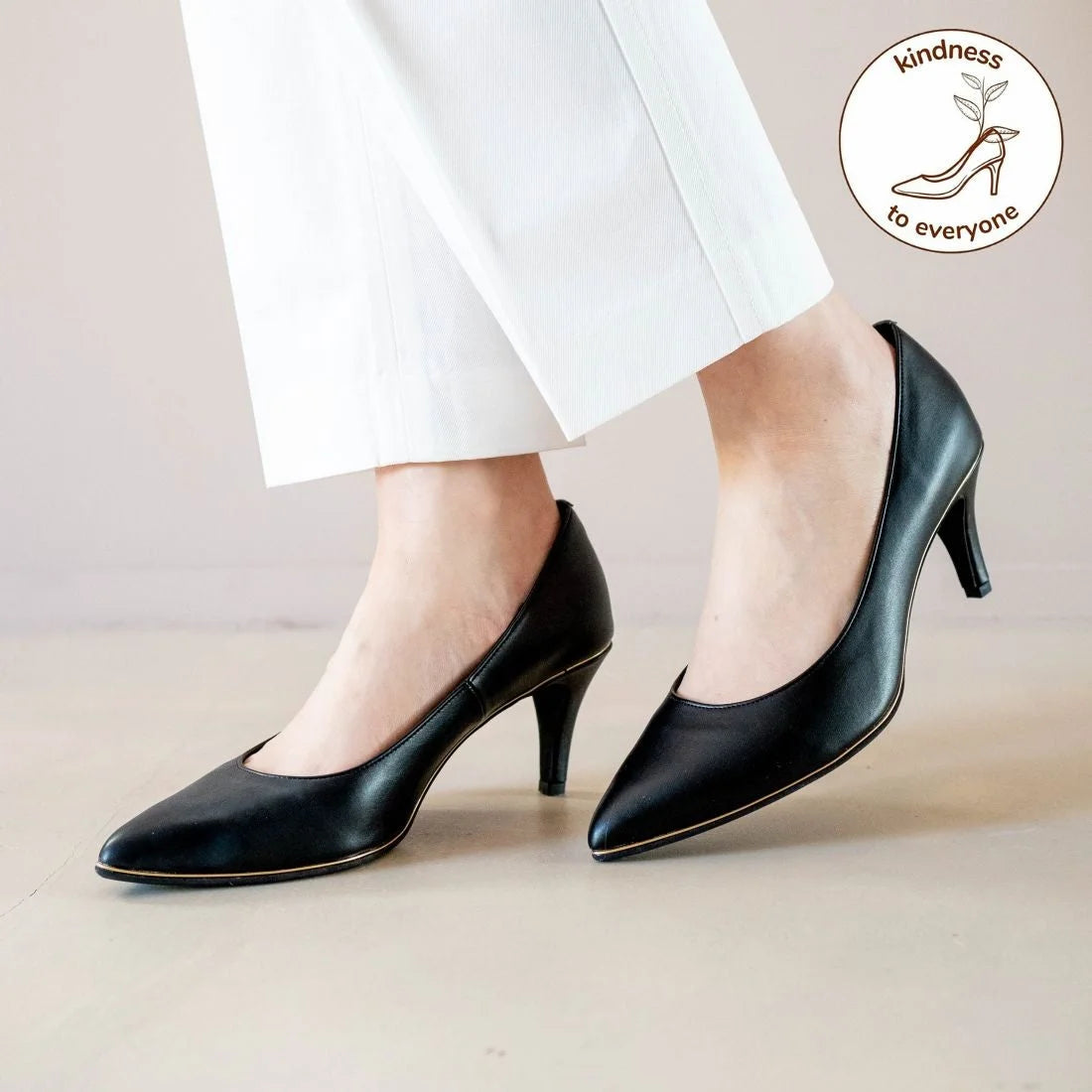 日本製 Launa Lea Rich 7cm Gold Line高跟鞋 (80001) (黑色 / Black)