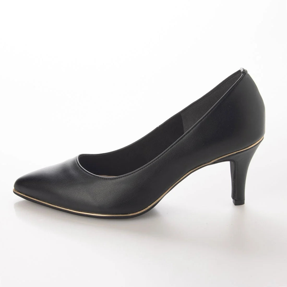 日本製 Launa Lea Rich 7cm Gold Line高跟鞋 (80001) (黑色 / Black)