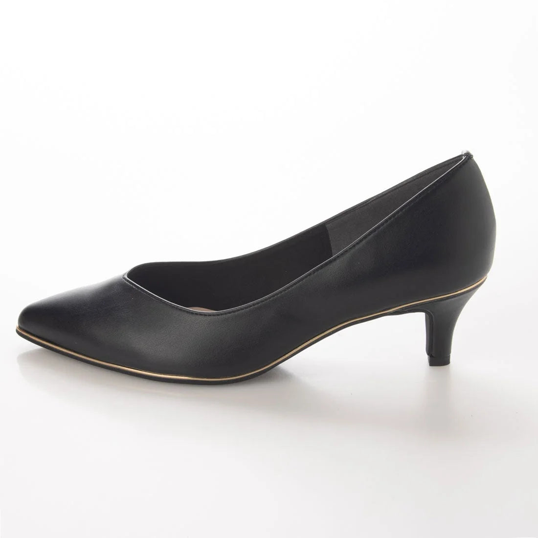 日本製 Launa Lea Rich 5cm Gold Line高跟鞋 (8000) (黑色 / Black)