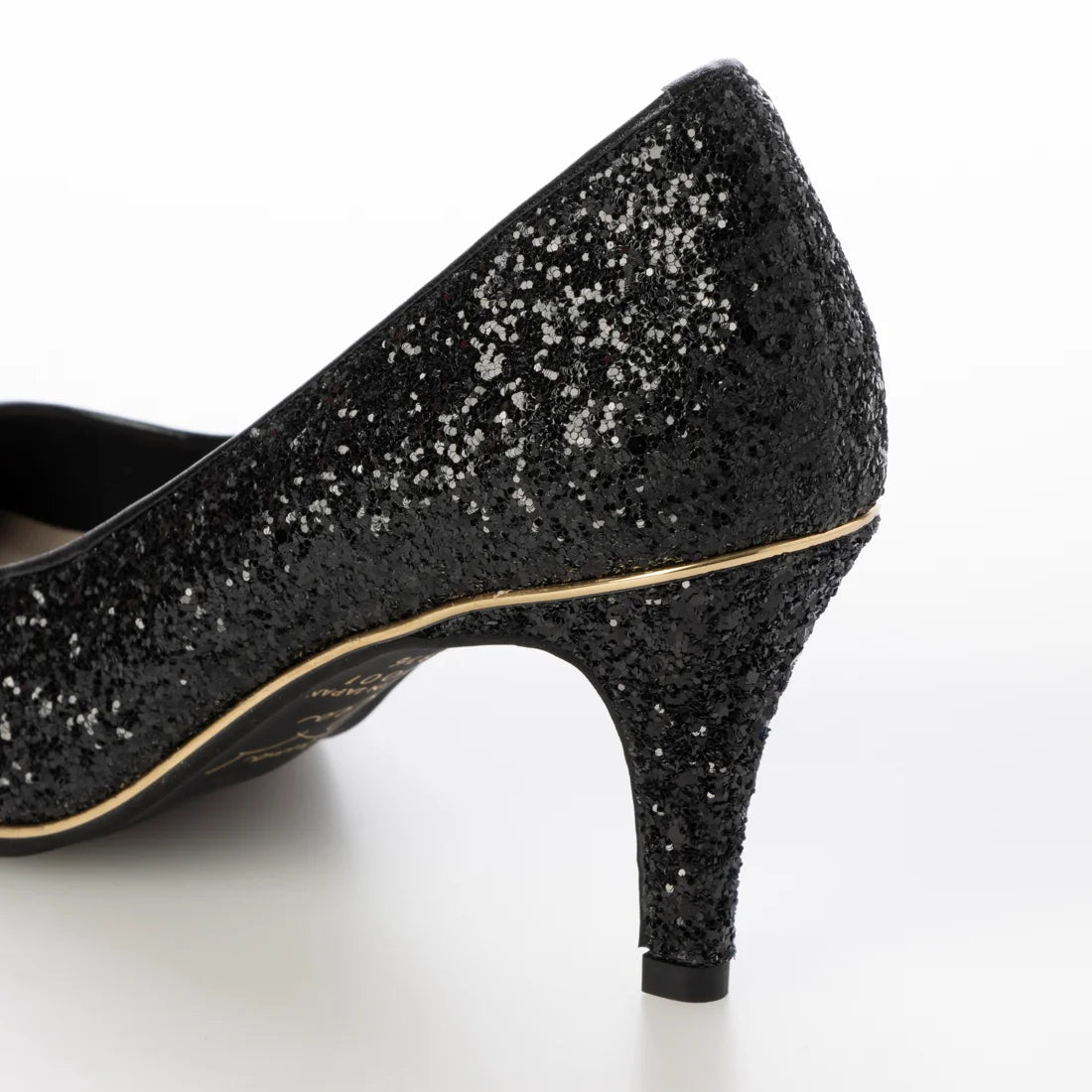 日本製 Launa Lea Rich 7cm Gold Line閃鑽高跟鞋 (80001A) (黑色 Z / Black Z)