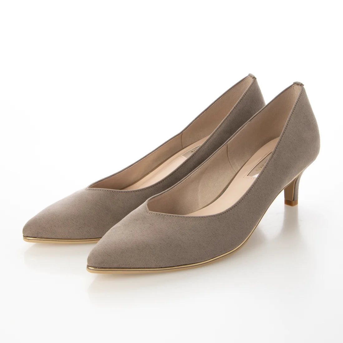 日本製 Launa Lea Rich 5cm Gold Line高跟鞋 (80009D) (米灰色 S / Greige S)