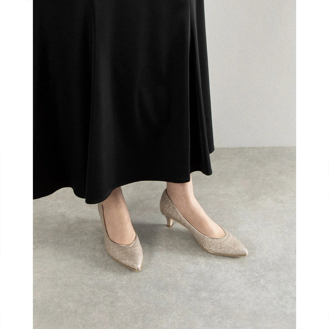 日本製 Launa Lea Rich 5cm Gold Line高跟鞋 (8000) (黑色 / Black)