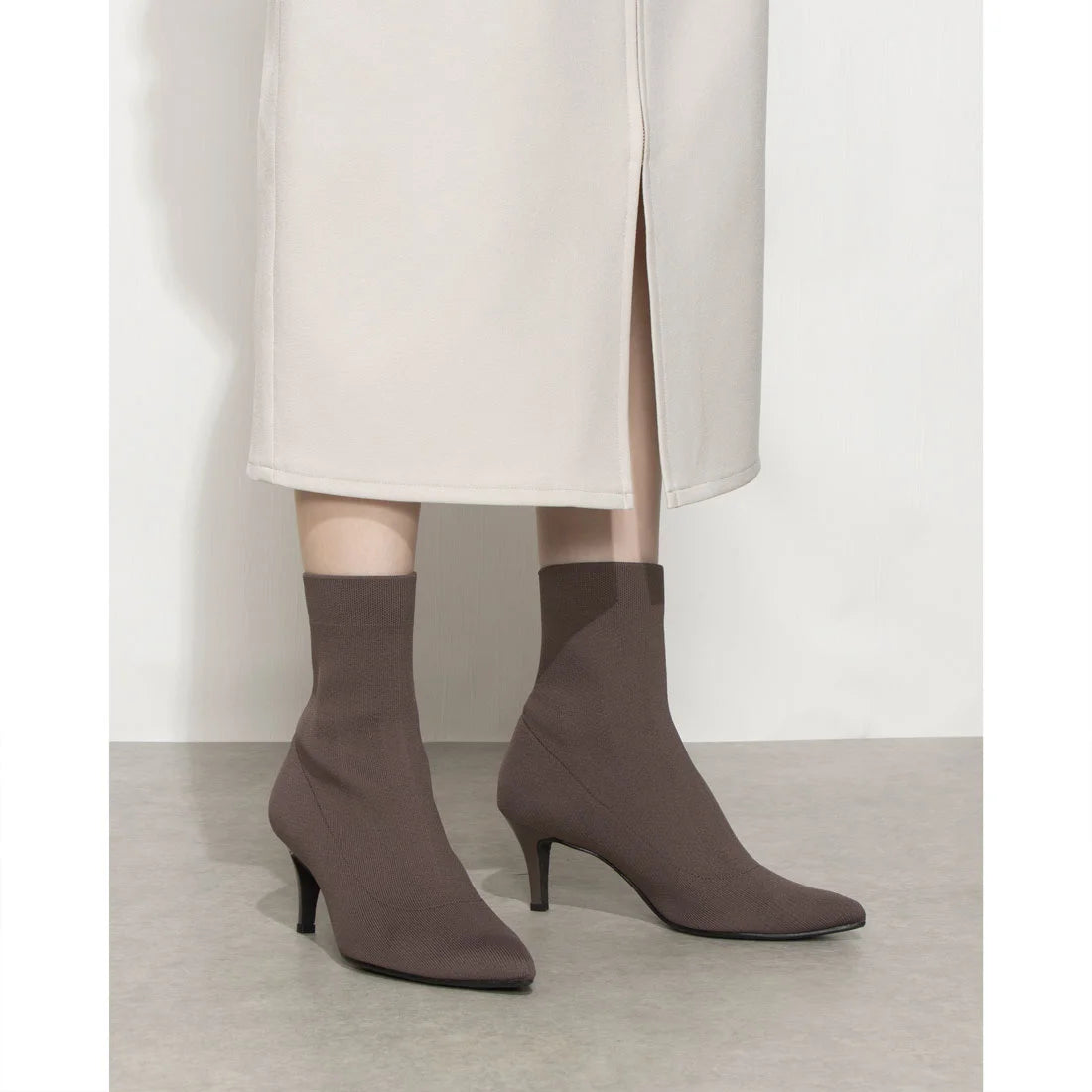 日本製 Launa lea 針織尖頭短靴 (0543) (Black Z)