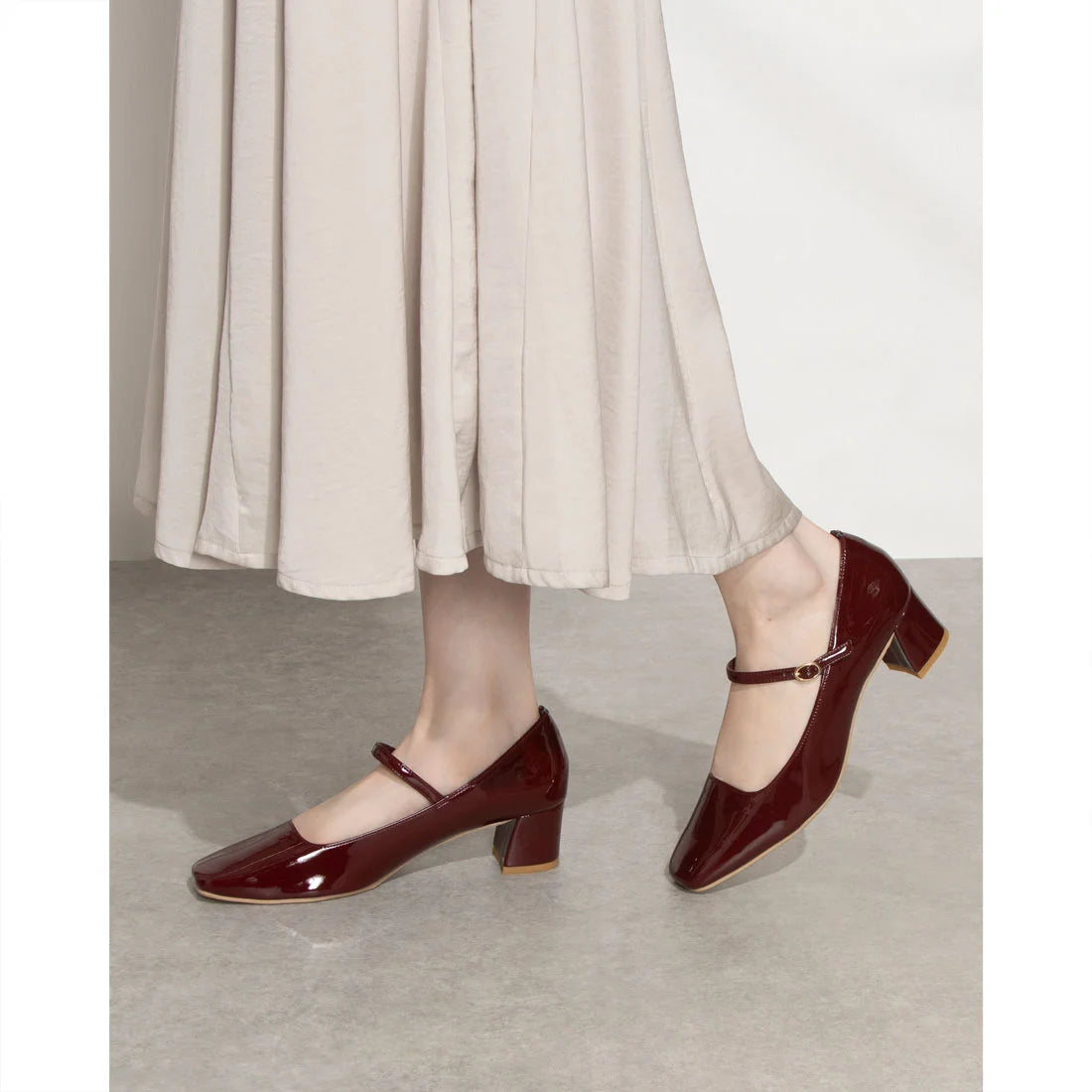 日本製 Launa lea Square 至 Mary Jane 高跟鞋 (0533)(Bordeaux E)