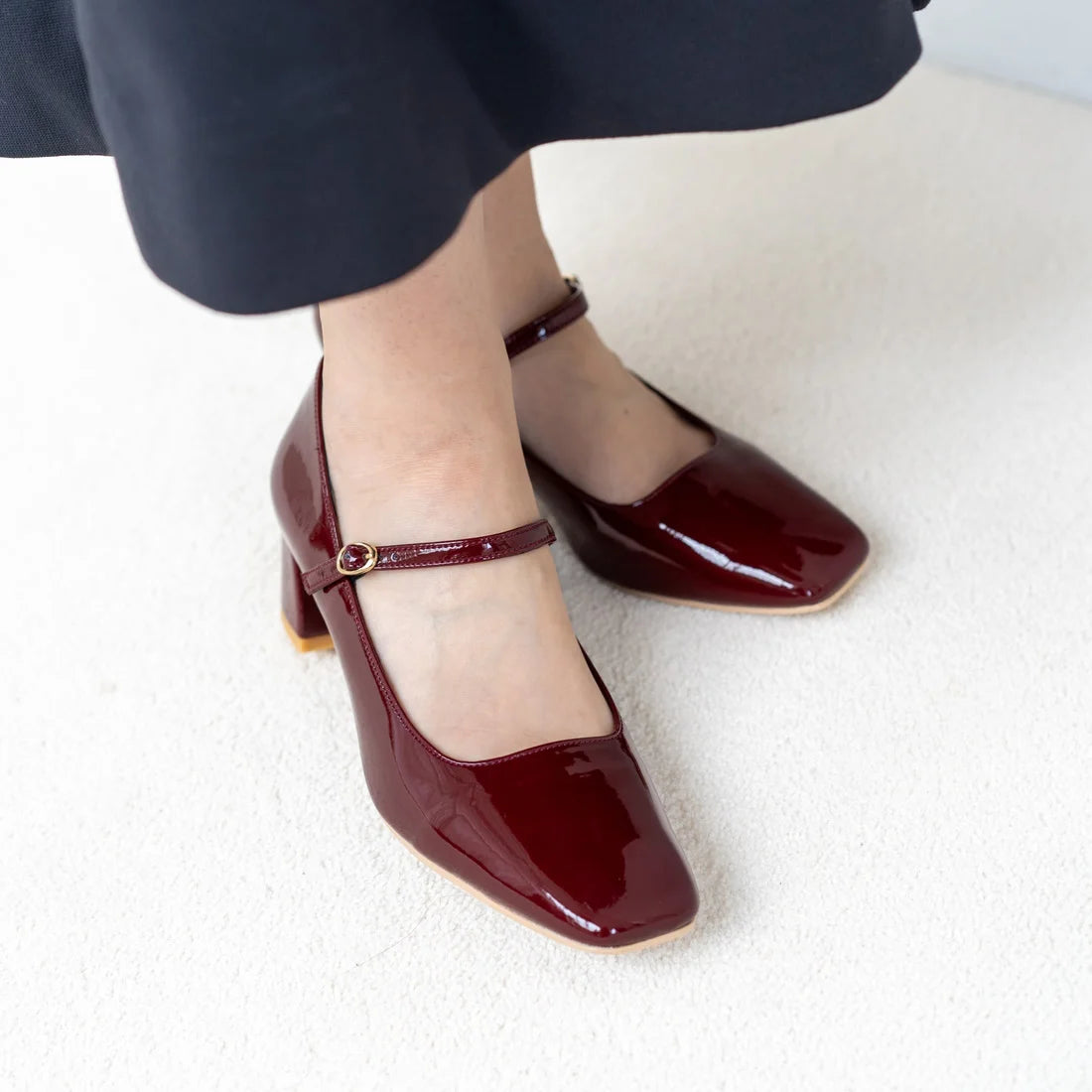 日本製 Launa lea Square 至 Mary Jane 高跟鞋 (0533)(Bordeaux E)