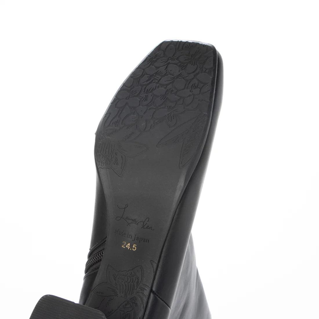 日本製 Launa lea方頭短靴(542)(Black)(ブラック)