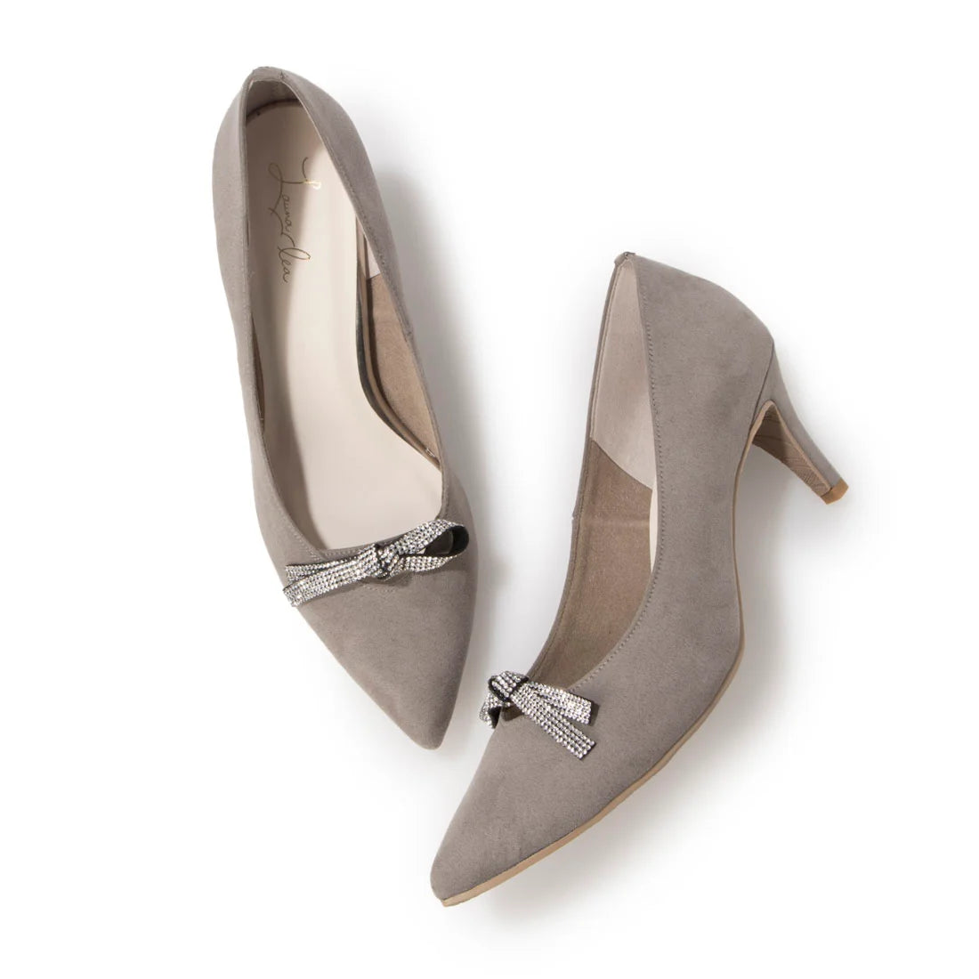 日本製 Launa lea Bijou 絲帶尖頭高跟鞋 (0531)(Grey S)