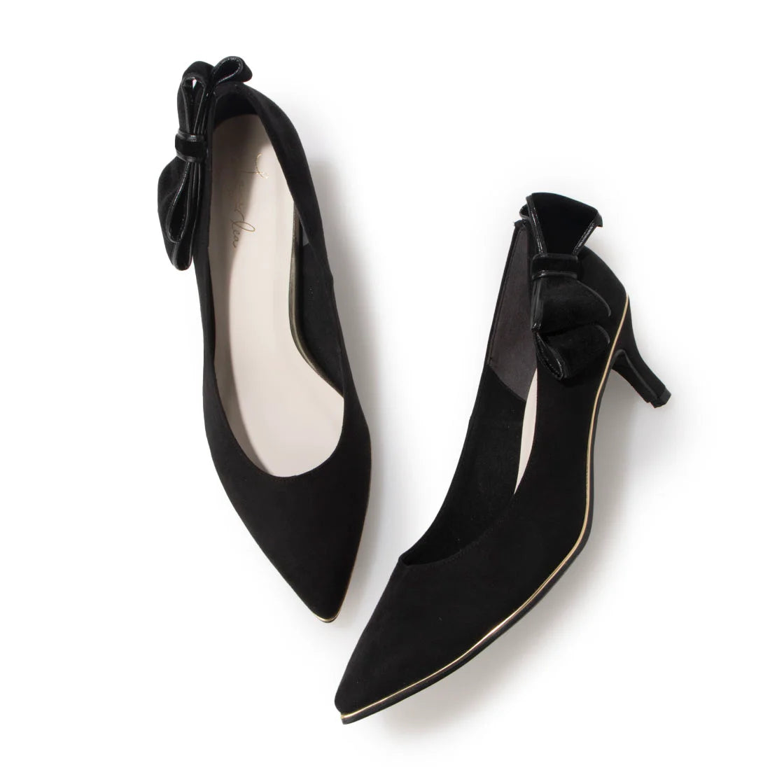 日本製 Launa lea Back 絲帶尖頭高跟鞋 (0532) (Black S)