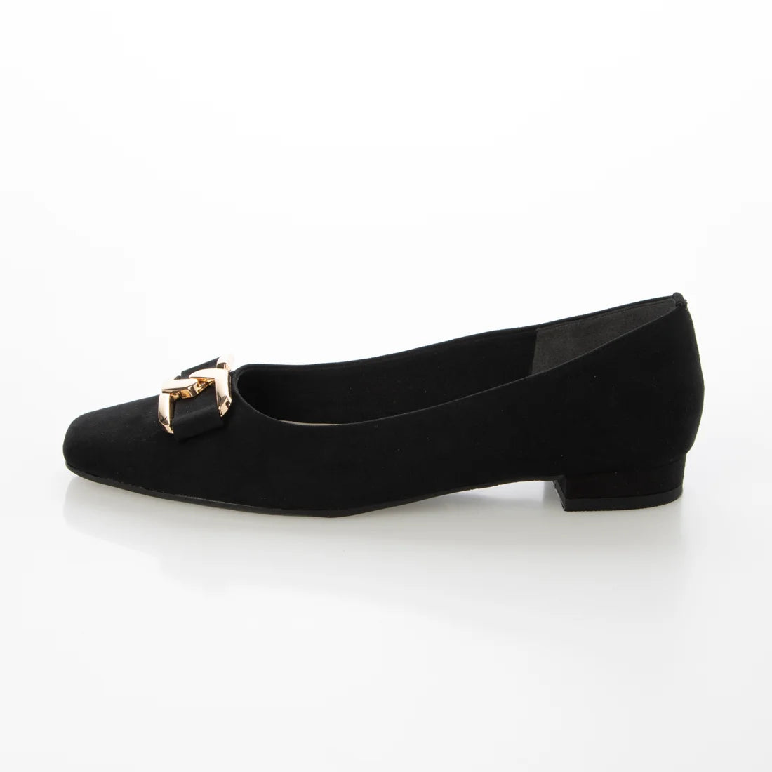 日本製 Launa lea 金扣平跟高跟鞋 (0530) (Black S)