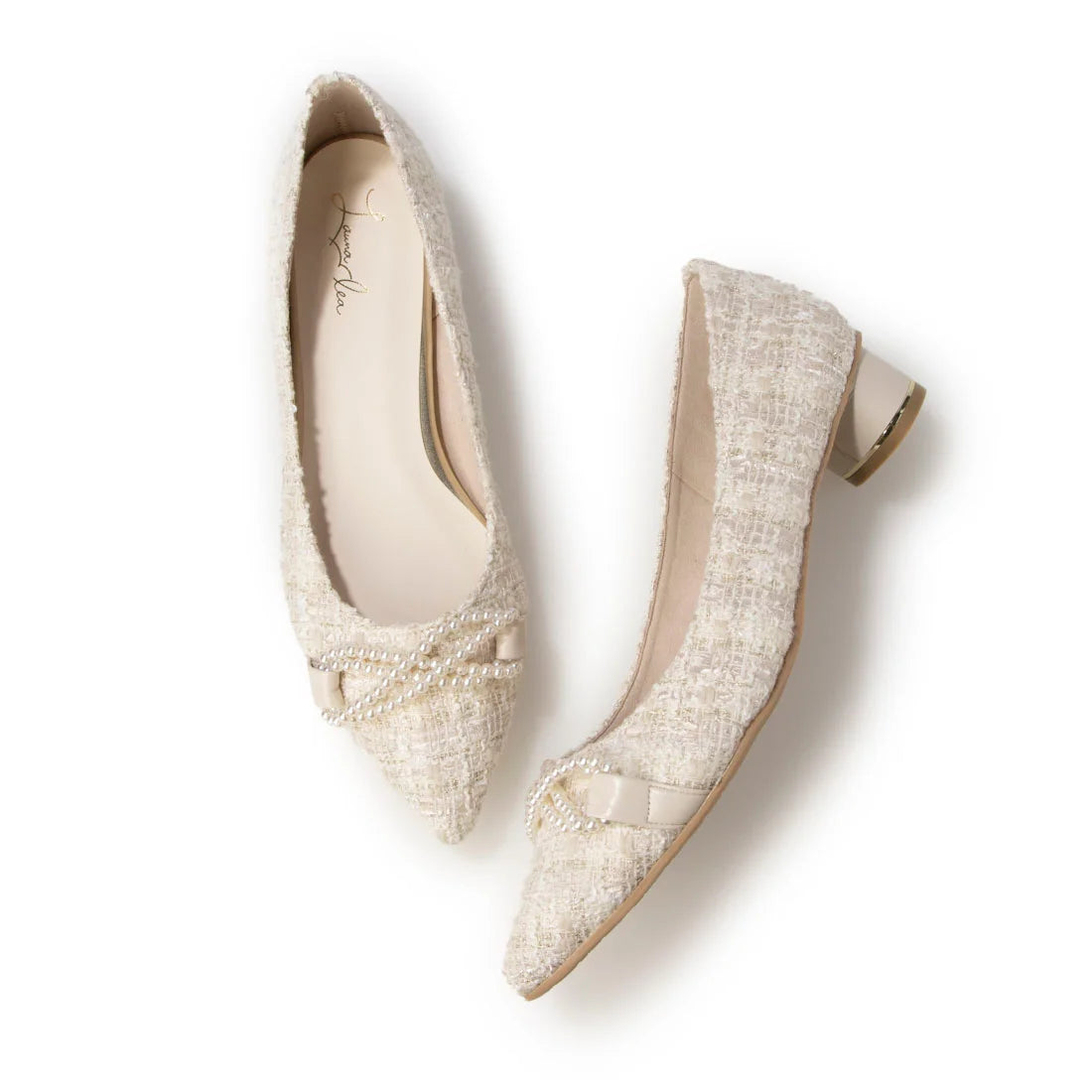 日本製 Launa lea Bijou 絲帶尖頭高跟鞋 (0529)(Ivory Z/C)