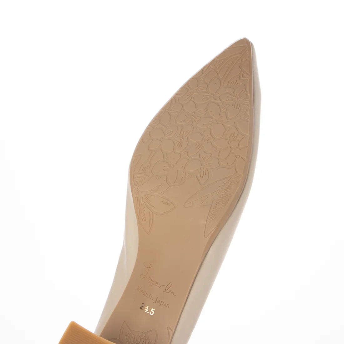日本製Launa lea 尖頭粗跟淺口鞋 (540)(Ivory)