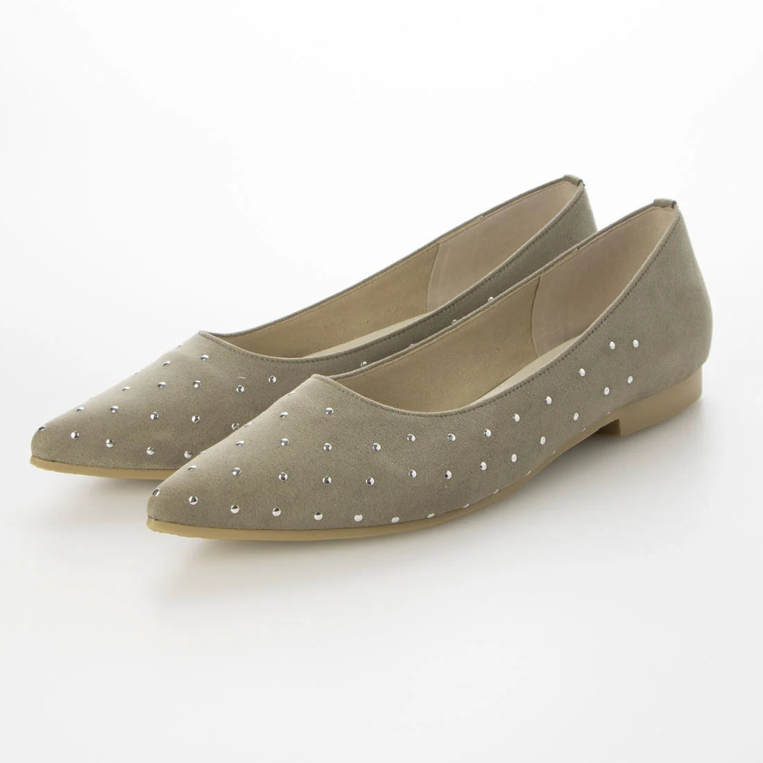 日本製 Launa lea 鉚釘尖頭高跟鞋 (538)(Khaki S)(カーキS)