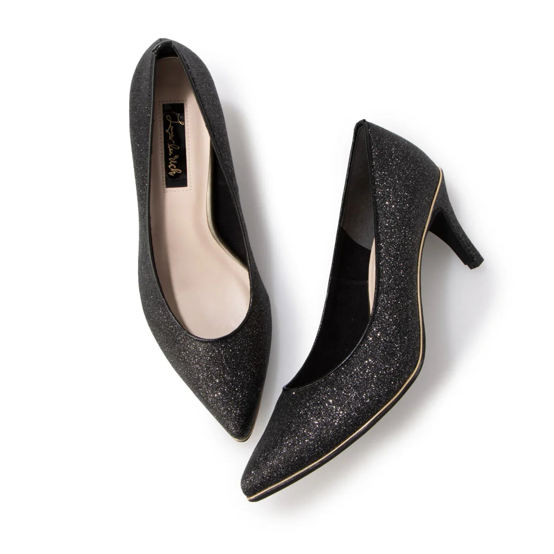 日本製 Launa Lea Rich 7cm Gold Line高跟鞋 (80001E) (黑色 Z/C / Black Z/C)