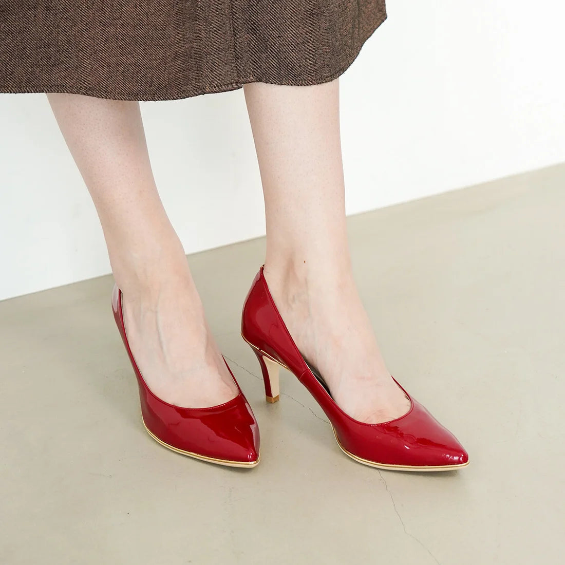 日本製 Launa Lea Rich 7cm Gold Line高跟鞋 (80001E) (黑色 Z/C / Black Z/C)