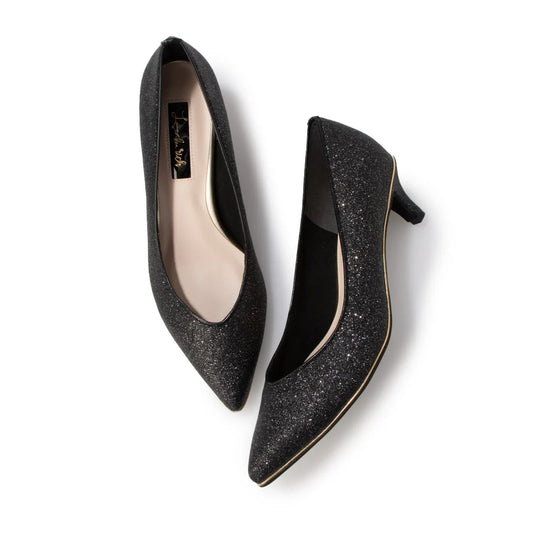 日本製 Launa Lea Rich 5cm Gold Line高跟鞋 (80009E)  (黑色 Z/C / Black Z/C)