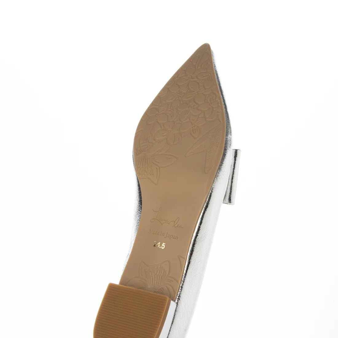 【新品預訂】日本製 Launa lea 尖頭蝴蝶結平底鞋（615）(銀色 / Silver)