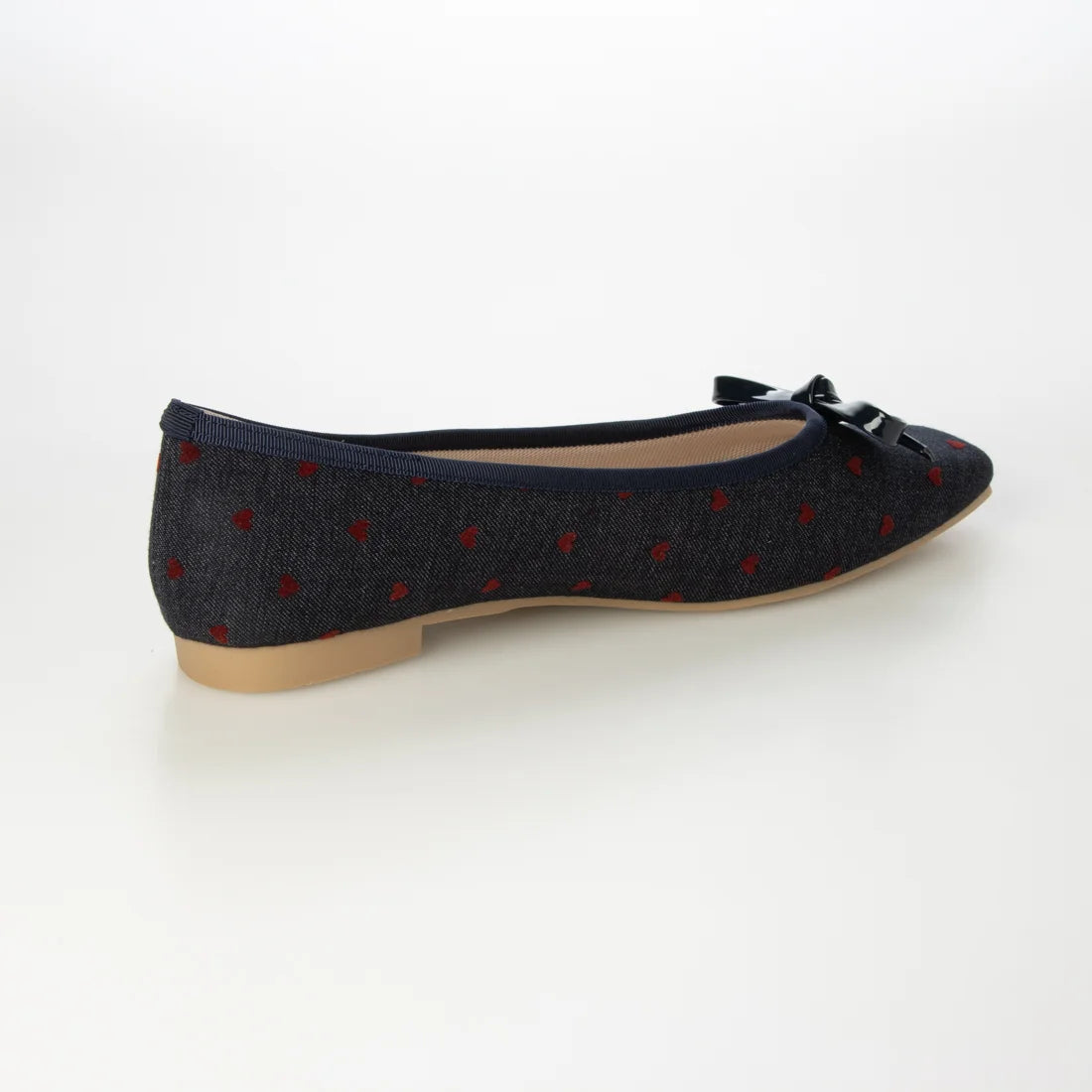 【新品預訂】日本製 Launa lea 方頭心形圖案芭蕾鞋 (B7611A) (深藍色 Z/C / Navy Z/C )