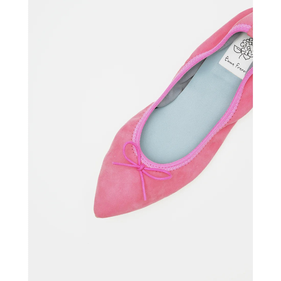 日本製【珍珠色調防水】Emma Francis 真皮 尖頭平底芭蕾舞鞋(01b-L S143)(Dark Pink leather suede) （ダークピンク レザースエード）