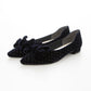 日本製 Launa Lea 絲絨蝴蝶結平底鞋 (460C)(深藍色 Z / Navy Z)