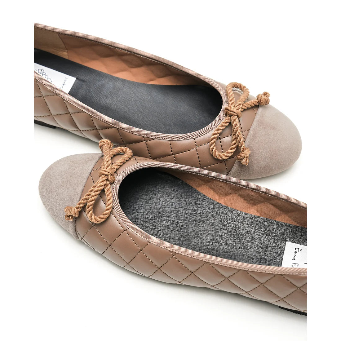 【新品預訂】日本製Emma Francis   絎縫平底芭蕾舞鞋（炭灰色絎縫）(06e-P 155) C/GRY