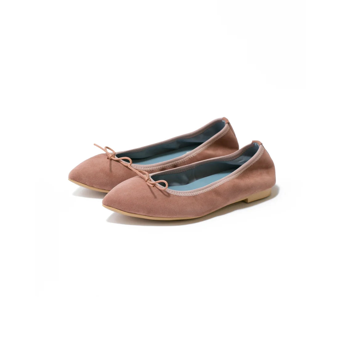 日本製【珍珠色調防水】Emma Francis尖頭平底芭蕾舞鞋 (01b-L S198)(Pink beige leather suede)（ピンクベージュ レザースエード）