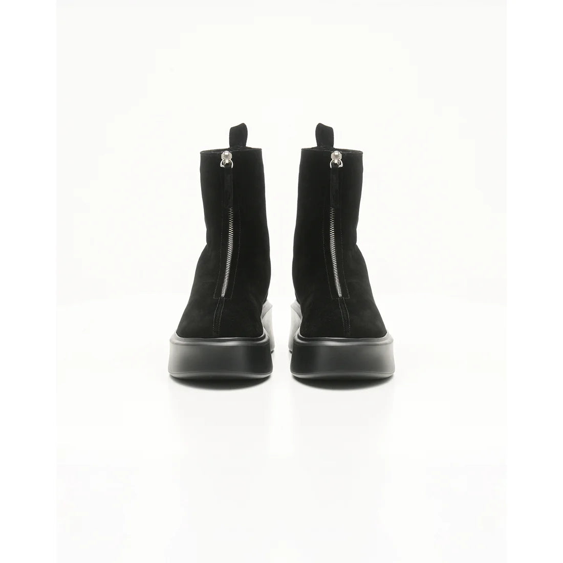 【新品預訂】日本製Emma Francis ［雨天應對］防水厚底前拉鍊靴子（黑色 絲絨皮革）(9013a-L V101)