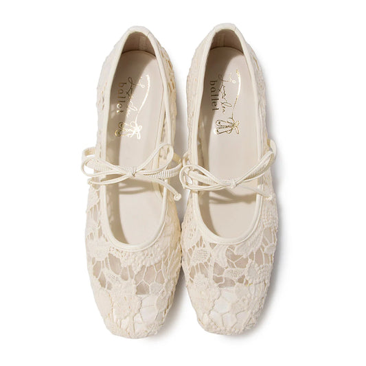 【新品預訂】日本製 Launa Lea 花卉蕾絲薄紗芭蕾舞鞋 (B7612A)(象牙色 / Ivory Z）