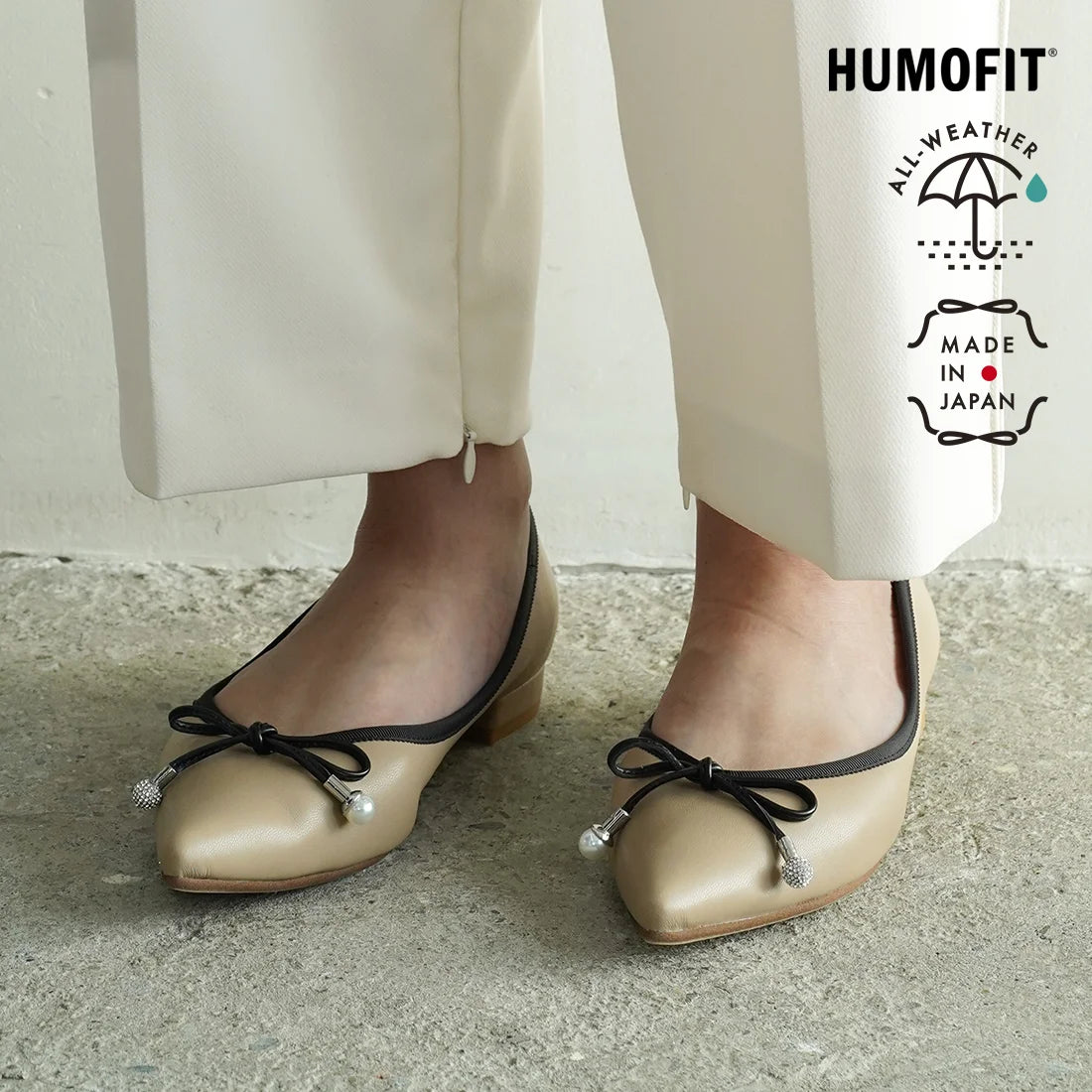 【新品預訂】日本製 Lauf Oletta [All Weather] 全天候尖頭珍珠芭蕾舞鞋 (LRH101 Beige/C) (杏色)