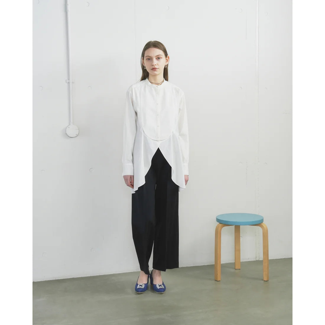 【新品預訂】日本製Emma Francis 4cm跟 寶石扣 薄紗蕾絲高跟鞋 (藍色薄紗 ) ( 4003b-T 120 )