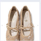 【新品預訂】日本製 Launa Lea 花卉蕾絲漁網芭蕾舞鞋 (B7612A)(摩卡色 / Mocha Z)